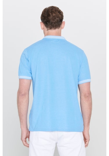 Ac&Co / Altınyıldız Classics Polo Yaka Cepli Regular Fit Bol Kesim Düz Tişört - 465117502 Mavi
