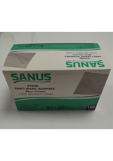 Sanus Steril Emici Spanç Non-Woven Kompres 100 Adet