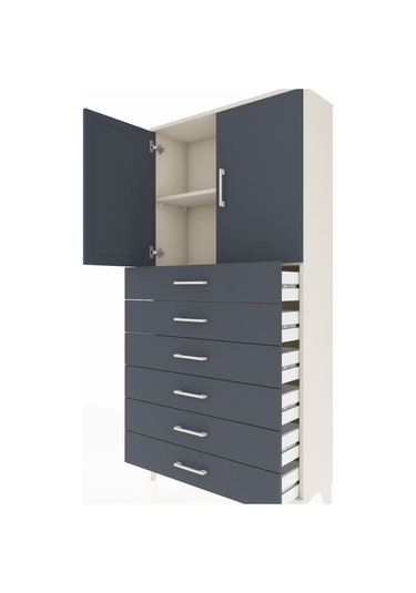 Arges Dolap 2 Raflı 6 Çekmeceli 2 Kapaklı 88x30x182 Aytaşı-an... Aytaşı