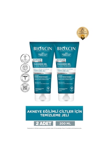 Bioxcin Acnium Yüz Yıkama Jeli Sebium Dengeleyici 200 Ml 2 Adet