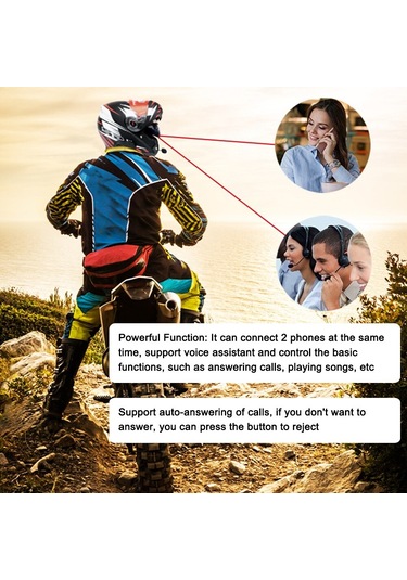 Jokmae Kuqıbao K20 Motosiklet Bluetooth Kulaklık - Uzun Pil Ömrü, Su Geçirmez, Otomatik Yanıt, Akıllı Ses Asistanı
