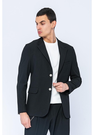 Cekmon Erkek Slim Fit Cepli Düğmeli Bürümcük Kumaş Klasik Ceket 001