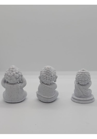 3 Lü Mini Buddha Heykeli Seti Meditasyon & Zen Dekoratif Obje