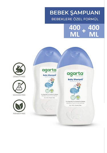 Agarta Doğal Erkek Bebek ve Çocuklara Özel Bakım Şampuanı 2 x 400 ML