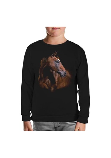 At 1 Siyah Çocuk Sweatshirt Siyah