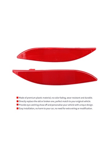 Yaozixa Renault Megane Mk3 2008-2013 Arka Tampon Reflektör Lambası, Kaliteli Abs Malzeme, 3804-3805 Oe Numralı, Kolay Kurulum, Dayanıklı, 1 Çift