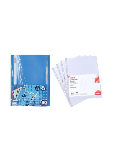 Noki Telli Dosya 50'li + Noki Eco Poşet Dosya 100'lü