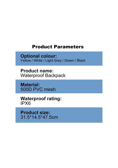 Neevoyu 30l Ipx6 Su Geçirmez Sırt Çantası, 500d Pvc Malzeme, Kuru-ıslak Ayrımı, Dış Etkinlikler İçin Beyaz Beyaz
