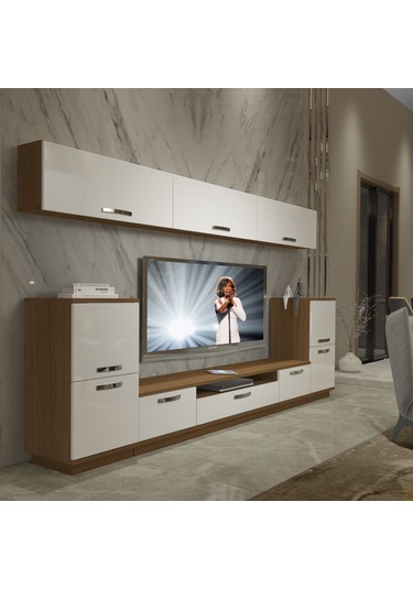 Decoraktiv Trendstyle 9 Mdf Tv Ünitesi Tv Sehpası Ceviz - Beyaz