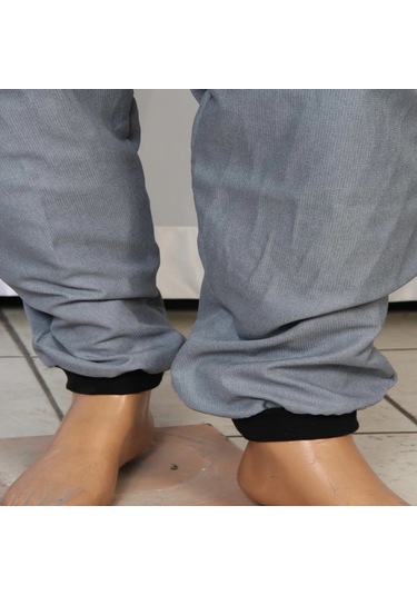 Ozclife Ribanalı Demans Tulumu Hasta Bakım Kıyafeti Gri Renk