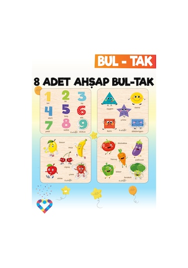 Eğitici 8 Adet Mega Set Bul-tak Oyuncak