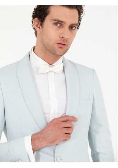 Cacharel Açık Mavi Slim Fit Smokin Damatlık Denım