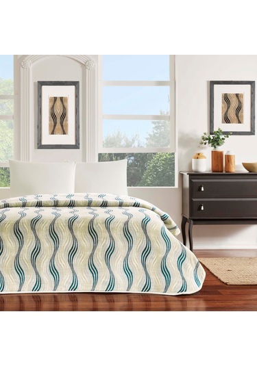 Taç Rosalia Tek Kişilik Battaniye Bej