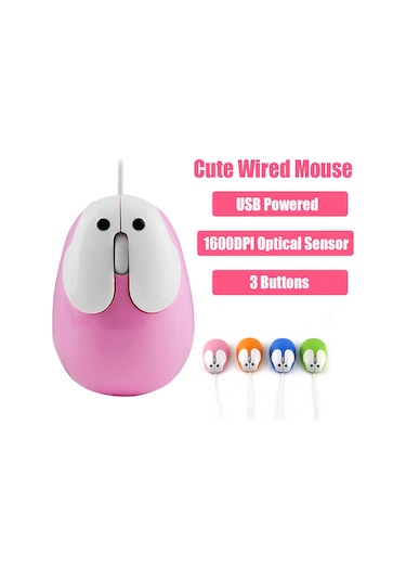 Geeroyoo Sevimli Mini Usb Fare - 1600 Dpı, Ergonomik Tasarım, Pc/laptop/oyun İçin Pembe/turuncu/yeşil/mavi Diğer