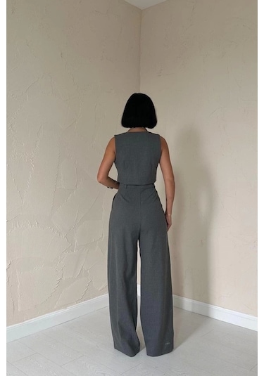 Defymoda Antrasit Klas Ceket Ve Yelek Ve Pantolon Takım Antrasit