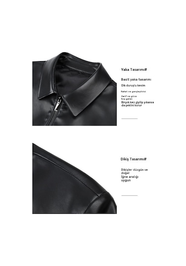 Yeni Bol Günlük Hafif Deri Ceket Kahverengi