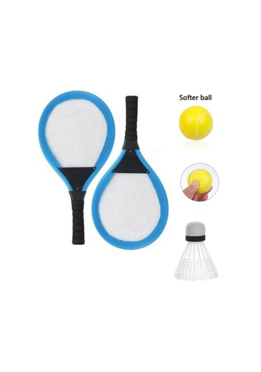 Badminton Seti Ve Soft Tenis Topu - Rkt-35 - Mavi