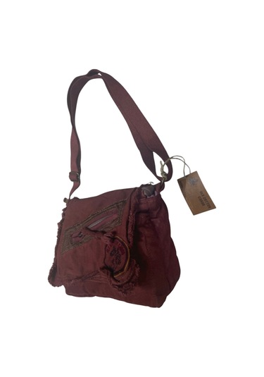 Vintage Küçük Salaş Unisex Günlük Çapraz Postacı Çantası S Boy 26x20cm Bordo