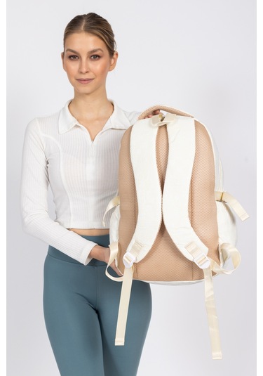 Krinkıl Kumaş, Suya Dayanıklı Ve Çok Gözlü Okul Sırt Çantası - Sarı Sarı