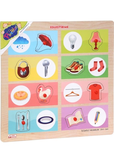 Ony-369-370 Ahşap Tutmalı Eşleştirme İlişkili Nesneler -onyıl.