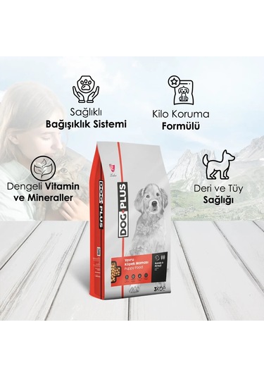 Dogplus Kuzu Etli ve Pirinçli Yavru Köpek Maması 3 KG