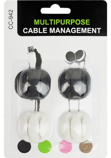 Yaozixa Masaüstü Kabloları Düzenleyici, Çift Delikli Toplama Seti 2 Beyaz + 2 Siyah , Dayanıklı Materyal, Kolay Kurulum, Yeniden Kullanılabilir