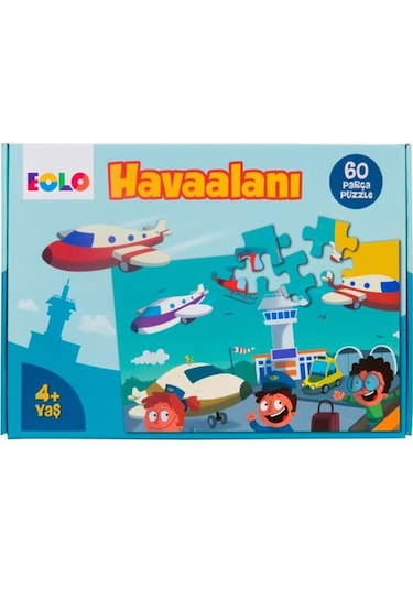 +4 Yaş Havaalanı Puzzle 60 Parça (Eolo Yayınları)