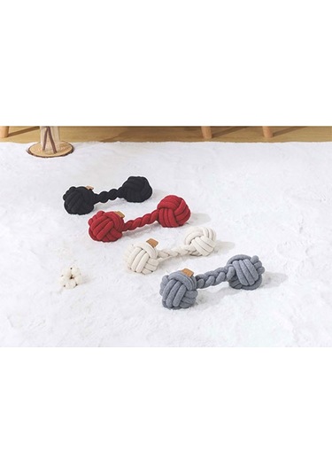 M-pets Coto Gri Duo Ball Örgü Köpek Oyuncağı 28 Cm 244-50019.01