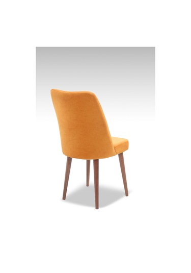 Polo Sandalye - Jerika Sarı - Ahşap Ceviz Ayak 4 Adet - Salon Sandalyesi / Mutfak Sandalyesi Sarı