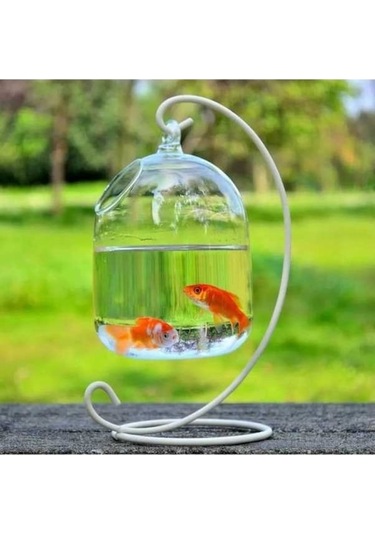 Tongxida El Yapımı Asma Cam Akvaryum, Modern Şeffaf Balık Tankı, Özgür Desenli