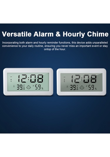 Skycity 1206s Ekranlı Ev Ofis Isı Nem Ölçer: Saat/tarih Gösterimi, Alarm Ve Saatlik Hatırlatıcı, Arka Işık Ve Pil Dahil