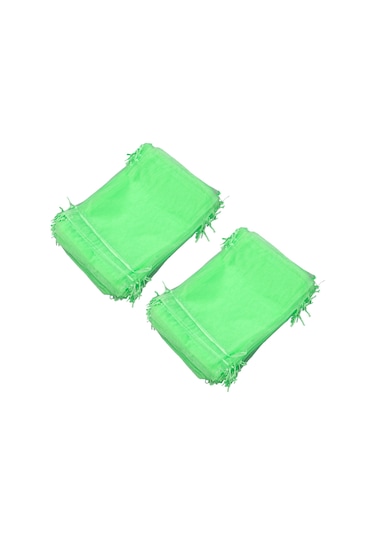 Folinda 100 Adet Yeşil Meyve Koruma Çantası 15x20cm - Tekrarlı Kullanım, Solunumlu, Işık Geçirgen, Kemerli - Kuş Ve Böcekten Koruma