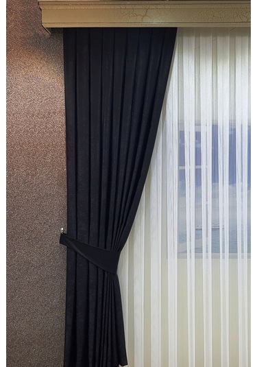 Siyah Soft Fon Perde Siyah