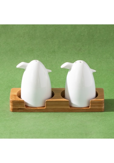 Porsima 102001 Grage 2li Standlı Porselen Tuzluk Biberlik Seti