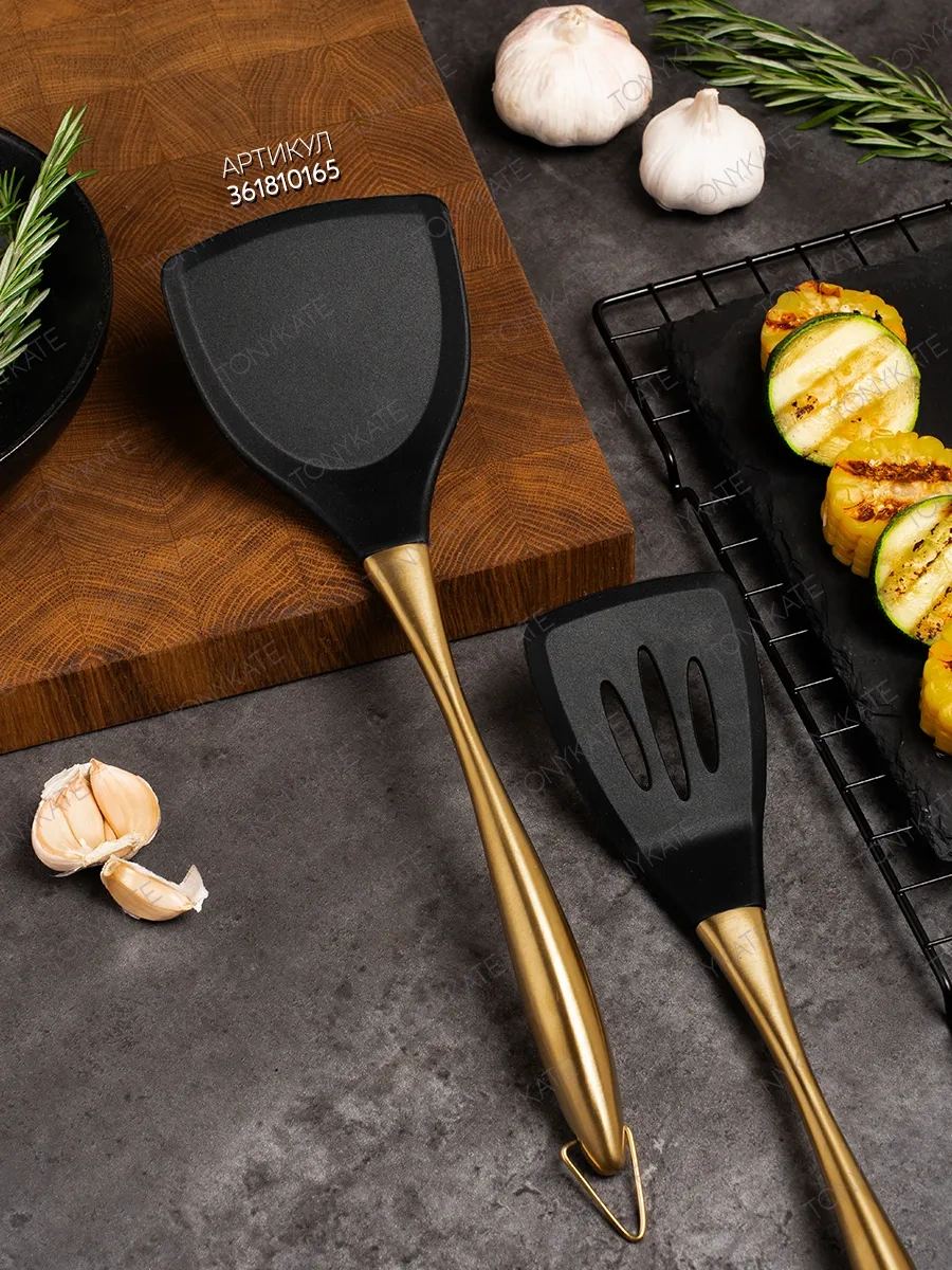 Tonykate Home Metal Saplı Silikon Mutfak Spatulası 361816768 Altın Rengi