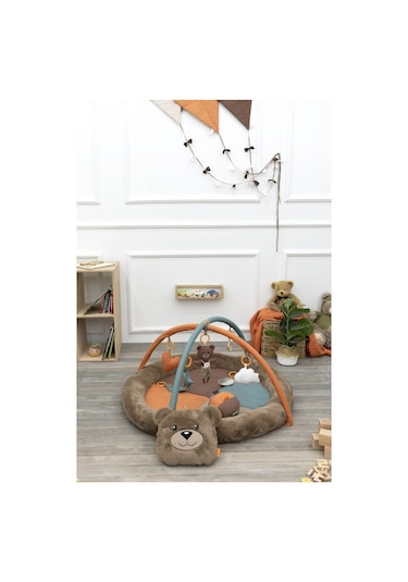 Mordesign Bebek Oyun Alanı, Morbear Bebek Aktivite Matı, Yumuşak Oyun Matı, Baby Gym Serisi, Kahverengi