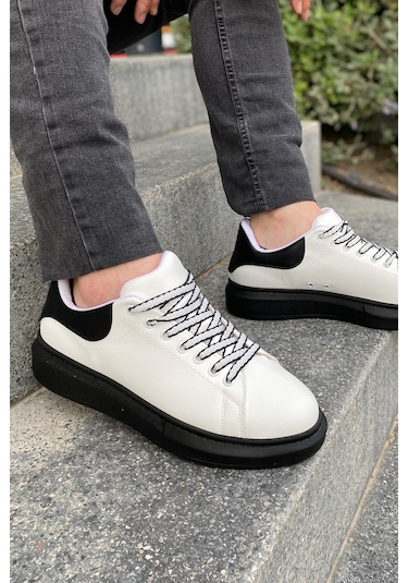 Luis A Costa Lc107 Beyaz Arka Siyah St Bağcıklı Erkek Ayakkabı Renkli