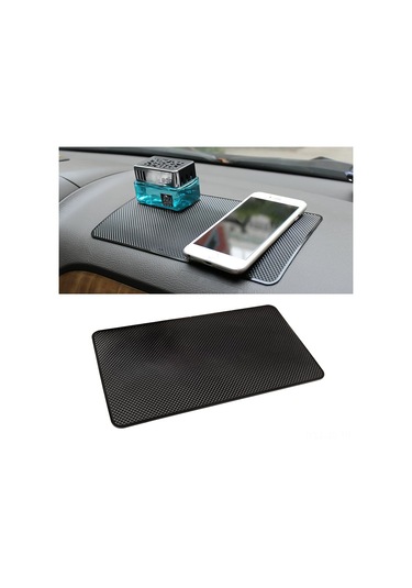 Jeemson Araç İçin Evrensel Pvc-silikon Kaymazlık Mat 27x15cm - Isı/dağınık Yol Dayanıklı, Yüksek Yapışkanlı, Çok Amaçlı Siyah Grid Desenli