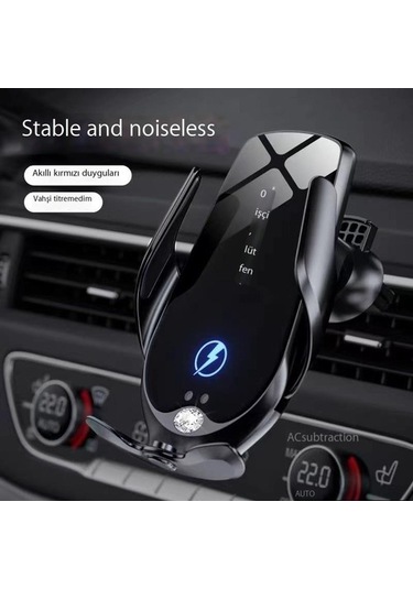 Muduan Cep Telefonu Tutucusu Kablosuz Şarj Evrensel Araç Navigasyonu Cep Telefonu Tutucusu Araba Özel Kırmızı - Siyah Yok Havalandırma Z8nwjd