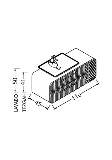 Anemon 110 Cm Alt Modül - Antrasit