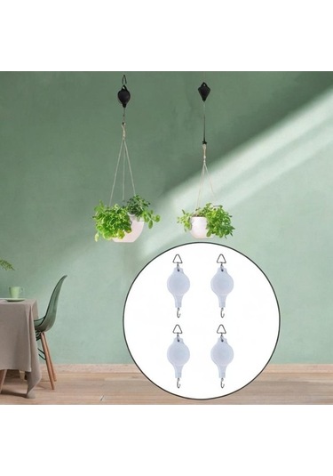 Pazly Suntek Sepeti Makaralı Çiçeklik Beyaz Askılı 4 Adet Xb