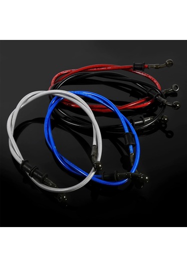 Konesam Motosiklet Fren Hortumu Gümüş 1200mm - Dayanıklı Çelik Dokuma + Pvc - 10mm 28 Banjo - Enduro, Motokros Uyumlu - Fren Hassasiyeti Artırıcı