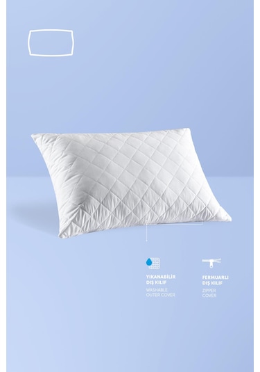Pafu Visco Silikon Dolgulu Klasik Sert Uyku Yastık Beyaz