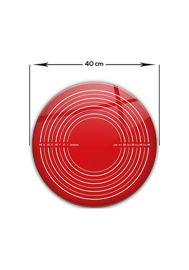 Decorita Cam Kırmızı Doku Çap 40 CM Hamur Açma Matı