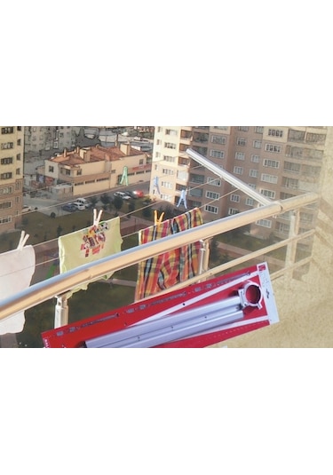 TEMAKS Balkon Küpeşte Çamaşır Kurutma Askılığı 50 MM Boru Krom