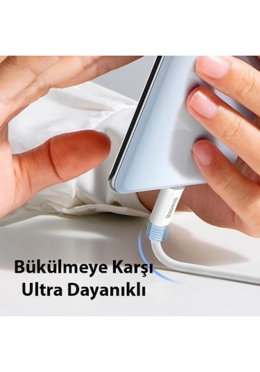 Baseus Super Şarj Kopmaz Kablo 100W Type-C Şarj Kablosu 480Mbps Veri Aktarım Kablosu USB to Type-C