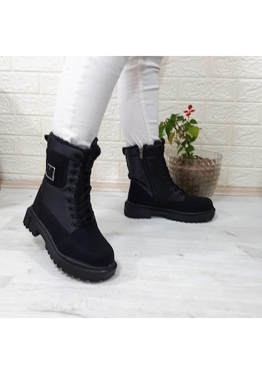 Twingo 900 Siyah Renk İçi Kürklü Fermuarlı Bayan Bot 001