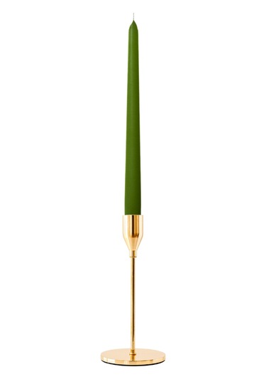 6 Lı Kısa Yeşil Konik Şamdan Mum Yükseklik 18 Cm Yeşil