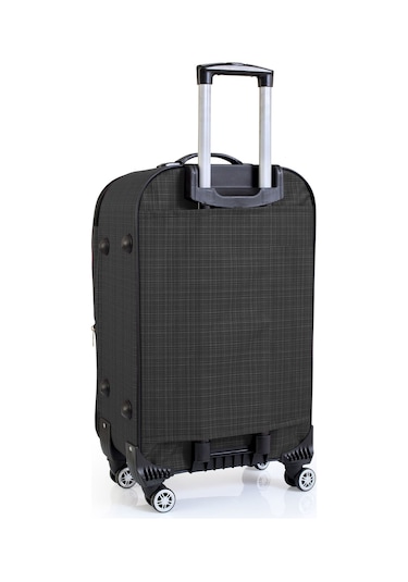 Oleets 8 Tekerli Su Geçirmez Ultra Kalite Kumaş Orta Boy Valiz Koyu Gri
