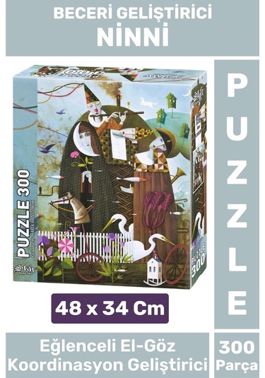Premium Eğlenceli El Göz Koordinasyon Beceri Görsel Algı Geliştirici Çocuk 300 Parça Puzzle Ninni